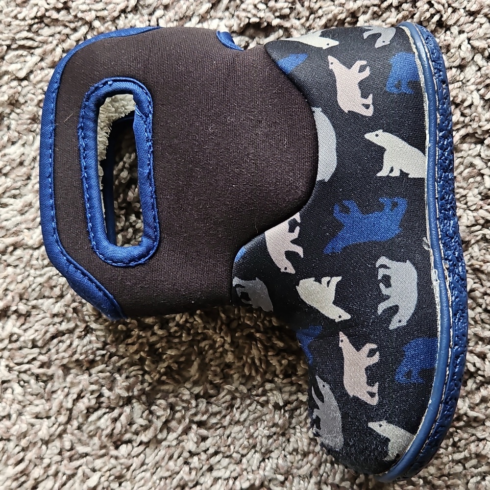 GUC Bogs Neoprene Waterproof Winter Snow Boots Baby Polar Bear Print Blue Size 7 - Picture 10 of 12
